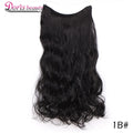 20 inches Invisible Wire No Clips in Hair Extensions Hairpieces Ombre Halo Colored for Hair Straight Wavy Natural Synthetic