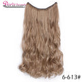 20 inches Invisible Wire No Clips in Hair Extensions Hairpieces Ombre Halo Colored for Hair Straight Wavy Natural Synthetic