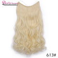 20 inches Invisible Wire No Clips in Hair Extensions Hairpieces Ombre Halo Colored for Hair Straight Wavy Natural Synthetic
