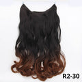20 inches Invisible Wire No Clips in Hair Extensions Hairpieces Ombre Halo Colored for Hair Straight Wavy Natural Synthetic