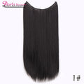 20 inches Invisible Wire No Clips in Hair Extensions Hairpieces Ombre Halo Colored for Hair Straight Wavy Natural Synthetic