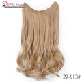 20 inches Invisible Wire No Clips in Hair Extensions Hairpieces Ombre Halo Colored for Hair Straight Wavy Natural Synthetic