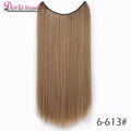 20 inches Invisible Wire No Clips in Hair Extensions Hairpieces Ombre Halo Colored for Hair Straight Wavy Natural Synthetic