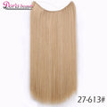 20 inches Invisible Wire No Clips in Hair Extensions Hairpieces Ombre Halo Colored for Hair Straight Wavy Natural Synthetic
