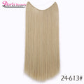 20 inches Invisible Wire No Clips in Hair Extensions Hairpieces Ombre Halo Colored for Hair Straight Wavy Natural Synthetic
