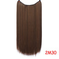 DIFEI 24 inch Long Synthetic Hair Heat Resistant Hairpiece Fish Line Straight Hair Extensions Secret Invisible Hairpieces