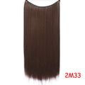DIFEI 24 inch Long Synthetic Hair Heat Resistant Hairpiece Fish Line Straight Hair Extensions Secret Invisible Hairpieces