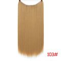 DIFEI 24 inch Long Synthetic Hair Heat Resistant Hairpiece Fish Line Straight Hair Extensions Secret Invisible Hairpieces