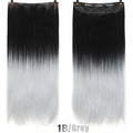 DIFEI 24 - inch straight hair patch women's high temperature fiber patch Hair Extensions Clip In Hair Extensions