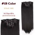 I's a wig 15 colors 16 clips Long Straight Synthetic Hair Extensions Clips in High Temperature Fiber Black Blonde Hairpiece