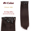 I's a wig 15 colors 16 clips Long Straight Synthetic Hair Extensions Clips in High Temperature Fiber Black Blonde Hairpiece