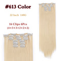 I's a wig 15 colors 16 clips Long Straight Synthetic Hair Extensions Clips in High Temperature Fiber Black Blonde Hairpiece