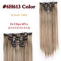 I's a wig 15 colors 16 clips Long Straight Synthetic Hair Extensions Clips in High Temperature Fiber Black Blonde Hairpiece