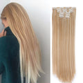 I's a wig 15 colors 16 clips Long Straight Synthetic Hair Extensions Clips in High Temperature Fiber Black Blonde Hairpiece