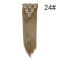 S-noilite 26" 8pcs Long Straight Women Clips in Hair Extension Synthetic Hairpiece Haistyle Heat Resistant White Red Purple