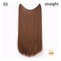 AISI HAIR 22 inch No Clips Invisible in Hair Extensions Secret Fish Line Straight and Wave Synthetic hairs High Tempreture Fribe