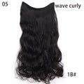 AISI HAIR 22 inch No Clips Invisible in Hair Extensions Secret Fish Line Straight and Wave Synthetic hairs High Tempreture Fribe