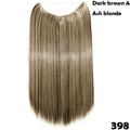 SNOILITE 20 inches Invisible Wire No Clips in Hair Extensions Secret Fish Line Hairpieces long Straight natual hair synthetic
