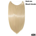 SNOILITE 20 inches Invisible Wire No Clips in Hair Extensions Secret Fish Line Hairpieces long Straight natual hair synthetic
