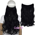 TOPREETY Heat Resistant B5 Synthetic Fiber 22" 55cm 100gr Wavy Elasticity Invisible Wire Halo Hair Extensions 30 Colors