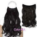 TOPREETY Heat Resistant B5 Synthetic Fiber 22" 55cm 100gr Wavy Elasticity Invisible Wire Halo Hair Extensions 30 Colors