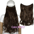TOPREETY Heat Resistant B5 Synthetic Fiber 22" 55cm 100gr Wavy Elasticity Invisible Wire Halo Hair Extensions 30 Colors