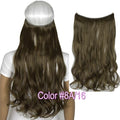 TOPREETY Heat Resistant B5 Synthetic Fiber 22" 55cm 100gr Wavy Elasticity Invisible Wire Halo Hair Extensions 30 Colors