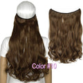TOPREETY Heat Resistant B5 Synthetic Fiber 22" 55cm 100gr Wavy Elasticity Invisible Wire Halo Hair Extensions 30 Colors