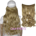 TOPREETY Heat Resistant B5 Synthetic Fiber 22" 55cm 100gr Wavy Elasticity Invisible Wire Halo Hair Extensions 30 Colors