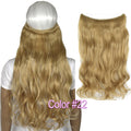 TOPREETY Heat Resistant B5 Synthetic Fiber 22" 55cm 100gr Wavy Elasticity Invisible Wire Halo Hair Extensions 30 Colors