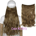 TOPREETY Heat Resistant B5 Synthetic Fiber 22" 55cm 100gr Wavy Elasticity Invisible Wire Halo Hair Extensions 30 Colors
