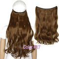 TOPREETY Heat Resistant B5 Synthetic Fiber 22" 55cm 100gr Wavy Elasticity Invisible Wire Halo Hair Extensions 30 Colors