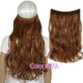 TOPREETY Heat Resistant B5 Synthetic Fiber 22" 55cm 100gr Wavy Elasticity Invisible Wire Halo Hair Extensions 30 Colors
