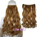 TOPREETY Heat Resistant B5 Synthetic Fiber 22" 55cm 100gr Wavy Elasticity Invisible Wire Halo Hair Extensions 30 Colors