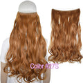 TOPREETY Heat Resistant B5 Synthetic Fiber 22" 55cm 100gr Wavy Elasticity Invisible Wire Halo Hair Extensions 30 Colors