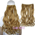 TOPREETY Heat Resistant B5 Synthetic Fiber 22" 55cm 100gr Wavy Elasticity Invisible Wire Halo Hair Extensions 30 Colors