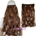 TOPREETY Heat Resistant B5 Synthetic Fiber 22" 55cm 100gr Wavy Elasticity Invisible Wire Halo Hair Extensions 30 Colors