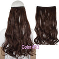TOPREETY Heat Resistant B5 Synthetic Fiber 22" 55cm 100gr Wavy Elasticity Invisible Wire Halo Hair Extensions 30 Colors