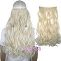 TOPREETY Heat Resistant B5 Synthetic Fiber 22" 55cm 100gr Wavy Elasticity Invisible Wire Halo Hair Extensions 30 Colors