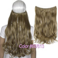 TOPREETY Heat Resistant B5 Synthetic Fiber 22" 55cm 100gr Wavy Elasticity Invisible Wire Halo Hair Extensions 30 Colors