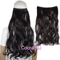TOPREETY Heat Resistant B5 Synthetic Fiber 22" 55cm 100gr Wavy Elasticity Invisible Wire Halo Hair Extensions 30 Colors