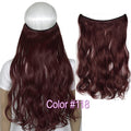 TOPREETY Heat Resistant B5 Synthetic Fiber 22" 55cm 100gr Wavy Elasticity Invisible Wire Halo Hair Extensions 30 Colors