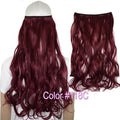 TOPREETY Heat Resistant B5 Synthetic Fiber 22" 55cm 100gr Wavy Elasticity Invisible Wire Halo Hair Extensions 30 Colors