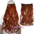 TOPREETY Heat Resistant B5 Synthetic Fiber 22" 55cm 100gr Wavy Elasticity Invisible Wire Halo Hair Extensions 30 Colors