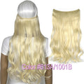 TOPREETY Heat Resistant B5 Synthetic Fiber 22" 55cm 100gr Wavy Elasticity Invisible Wire Halo Hair Extensions 30 Colors
