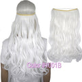 TOPREETY Heat Resistant B5 Synthetic Fiber 22" 55cm 100gr Wavy Elasticity Invisible Wire Halo Hair Extensions 30 Colors