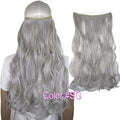 TOPREETY Heat Resistant B5 Synthetic Fiber 22" 55cm 100gr Wavy Elasticity Invisible Wire Halo Hair Extensions 30 Colors