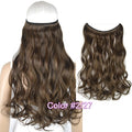 TOPREETY Heat Resistant B5 Synthetic Fiber 22" 55cm 100gr Wavy Elasticity Invisible Wire Halo Hair Extensions 30 Colors