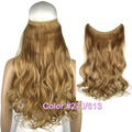 TOPREETY Heat Resistant B5 Synthetic Fiber 22" 55cm 100gr Wavy Elasticity Invisible Wire Halo Hair Extensions 30 Colors