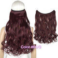 TOPREETY Heat Resistant B5 Synthetic Fiber 22" 55cm 100gr Wavy Elasticity Invisible Wire Halo Hair Extensions 30 Colors
